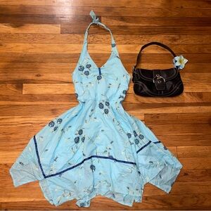 Chic Blue Floral Midi Dress